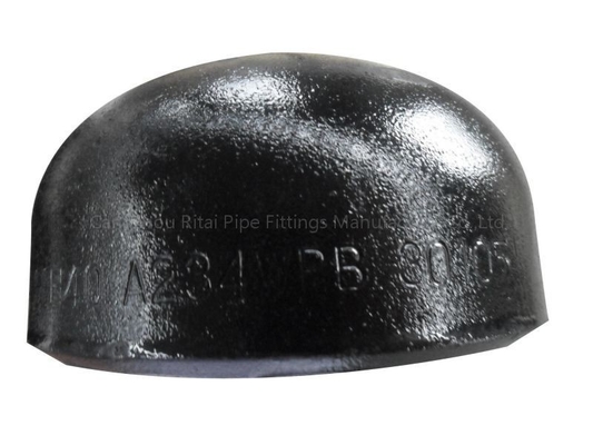 ASTM B16.25 B16.9 A234 GR.WPBの黒の管付属品の帽子ASME SCH40 3.68mm 3.91mm